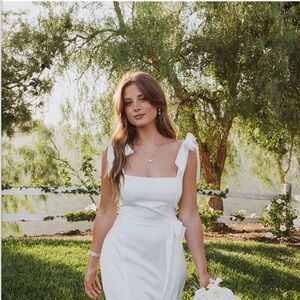 Show Me Your MuMu White Wedding Dress with Tie Straps